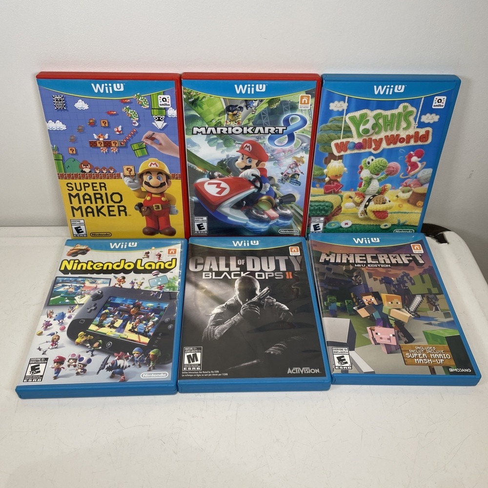 Lot of 6 Games Wii u Maker Mario Kart 8 Nintendo Lnd Call Duty 2 Yoshi Minecraft